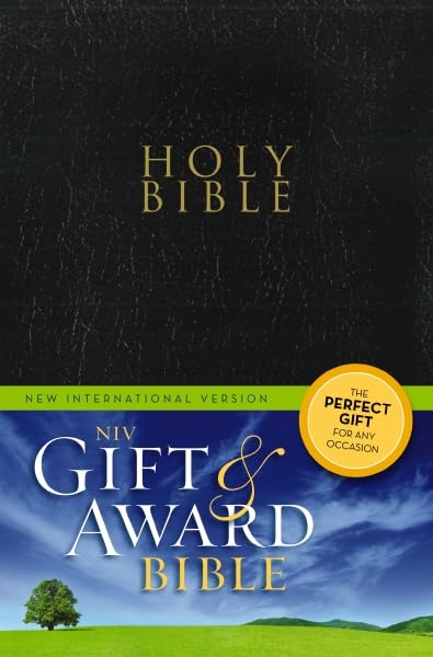 NIV, Gift and Award Bible, Leather-Look, Black, Red Letter Edition