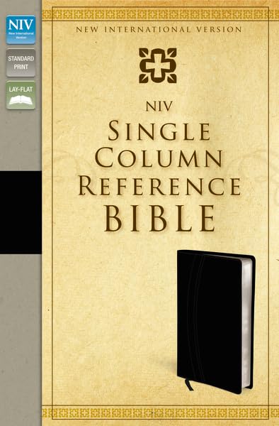 Holy Bible: New International Version, Black / Black Italian Duo-Tone Single-Column Reference Bible