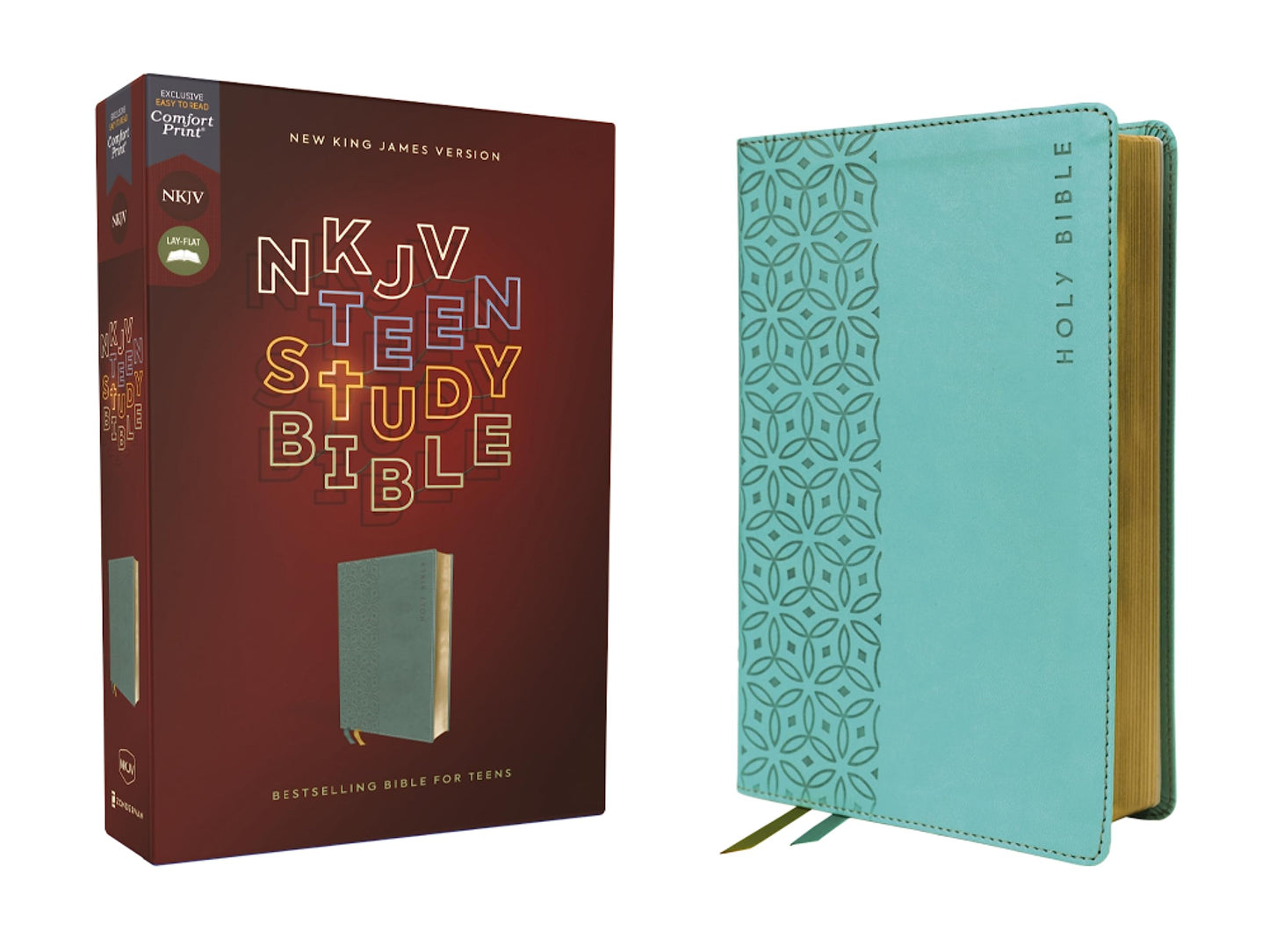 NKJV, Teen Study Bible, Leathersoft, Teal, Comfort Print - 5498