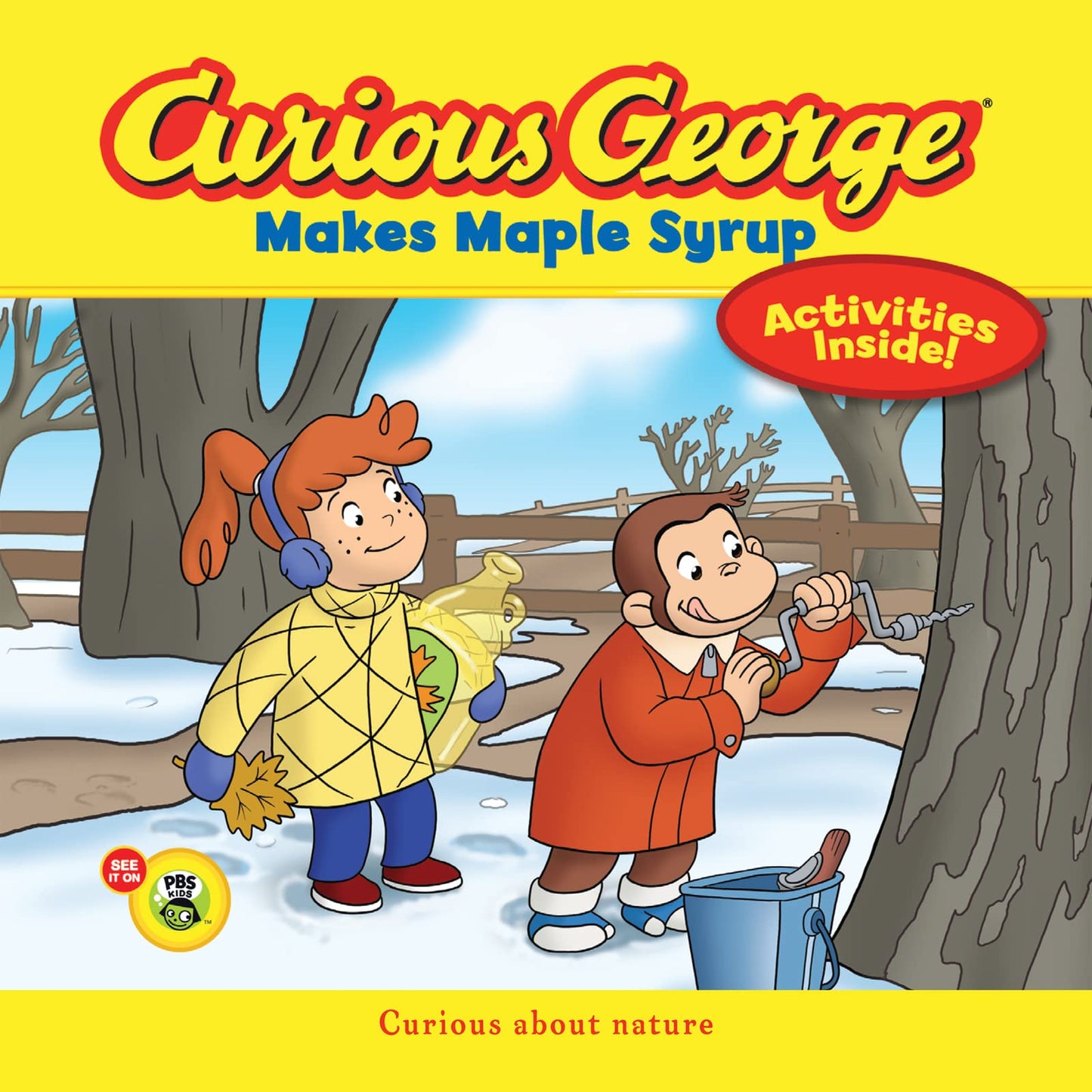 Curious George Makes Maple Syrup (CGTV 8x8): A Winter and Holiday Book for Kids - 7299