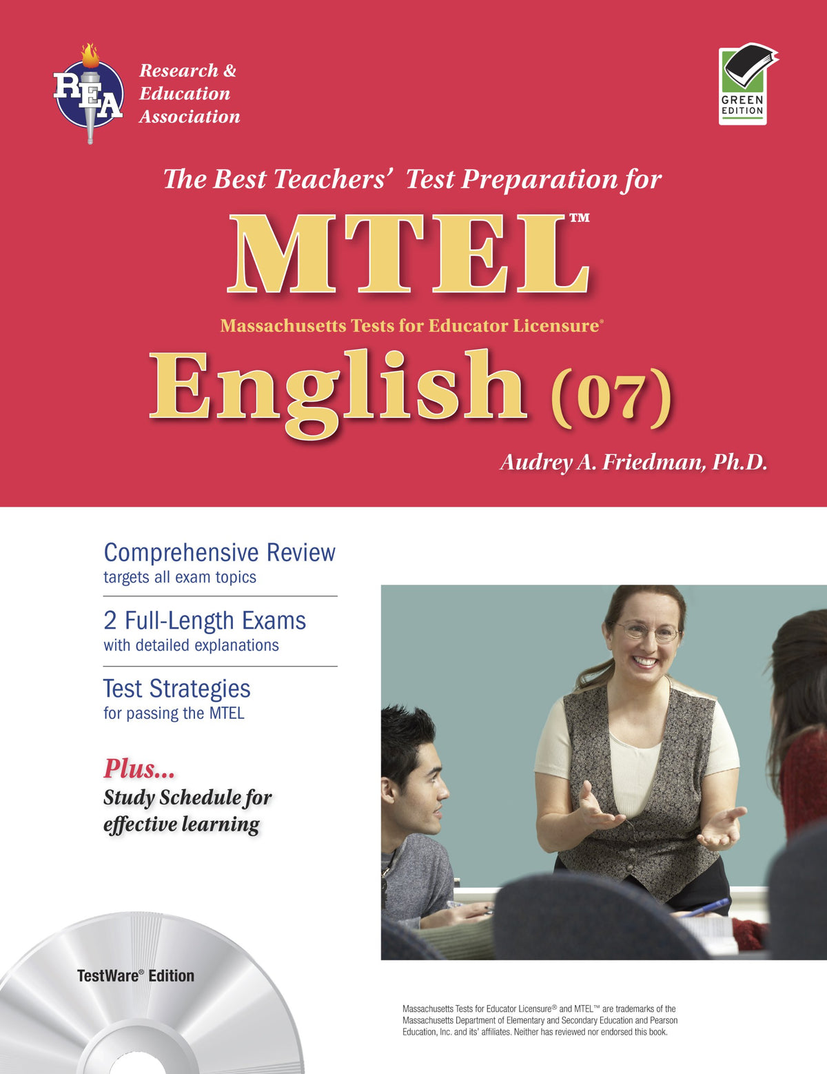 Massachusetts MTEL English (07) with CD (MTEL Teacher Certification Test Prep)