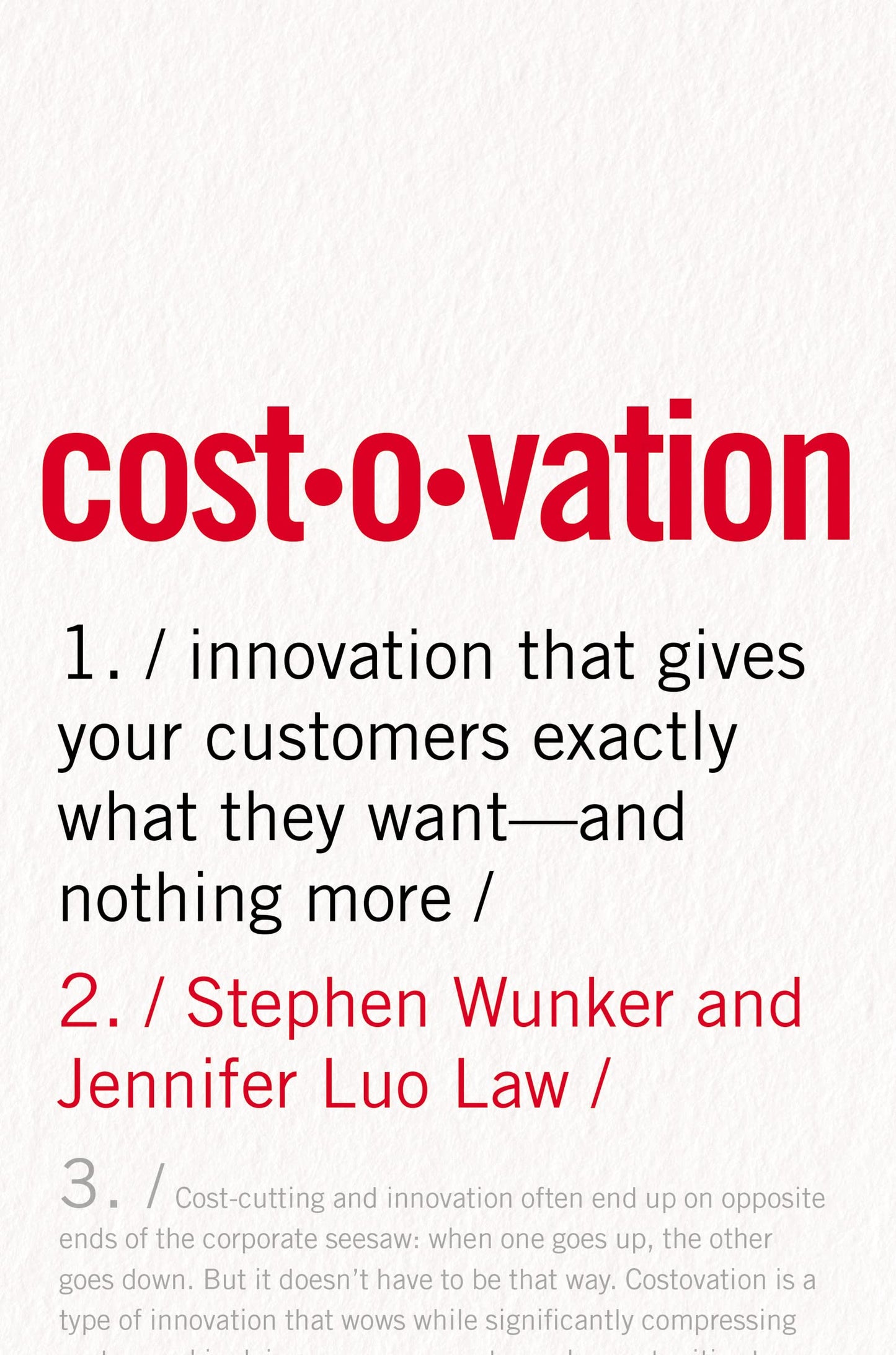 Costovation: Innovation That Gives Your Customers Exactly What They Want--And Nothing More - 8880