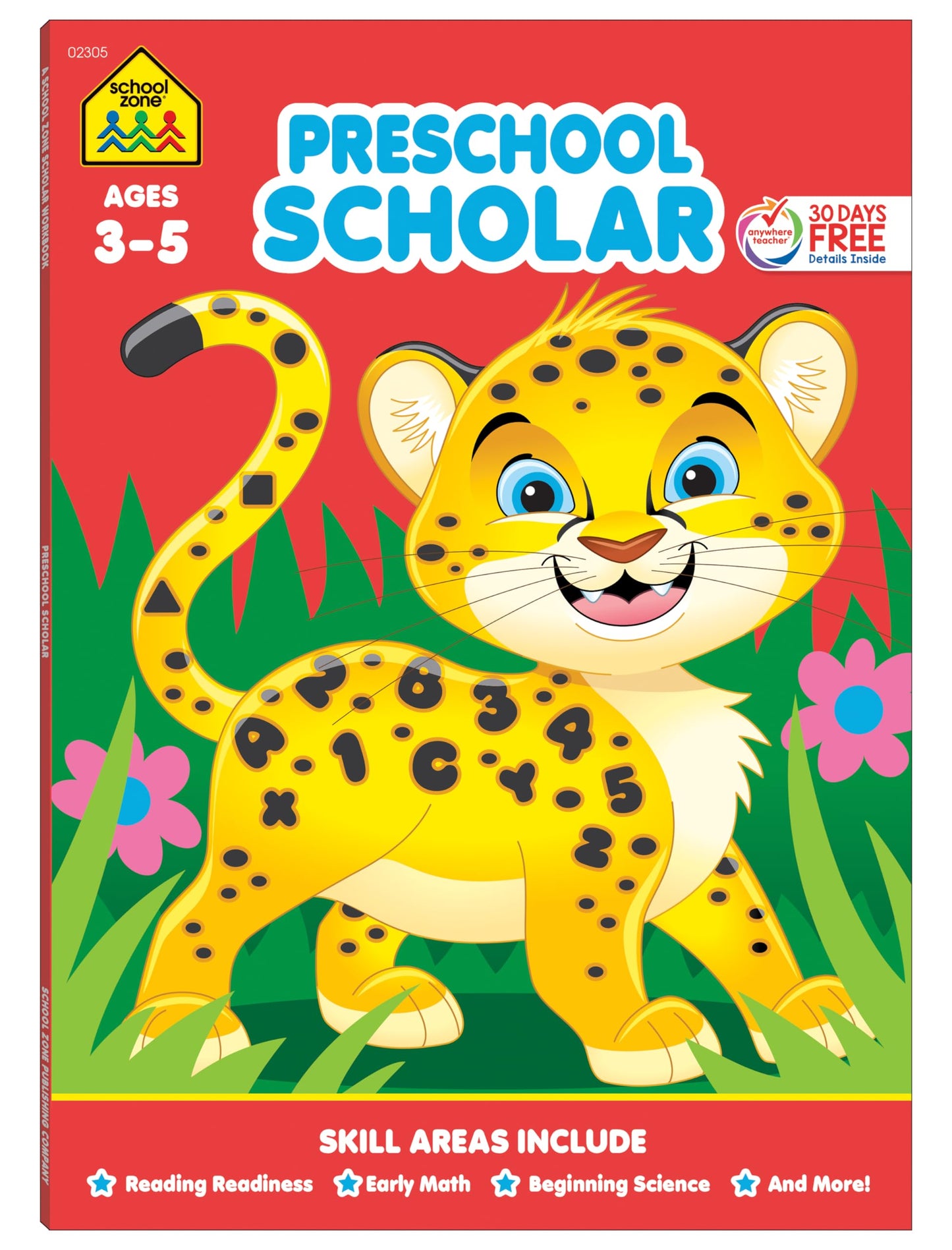School Zone Preschool Scholar Workbook: 64 Pages, Pre-K, Kindergarten, Beginner Reading, Early Math, Science, ABCs, Writing, Problem Solving, Ages 3-5 - 9695