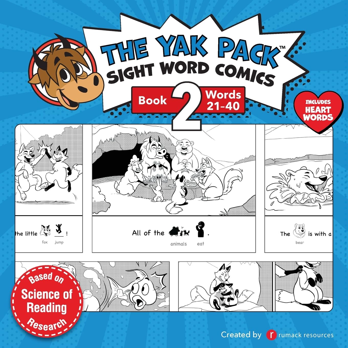 The Yak Pack: Sight Word Stories: Book 2: Comic Books to Practice Reading Dolch Sight Words (21-40) (The Yak Pack Comics Complete Series) - 4310