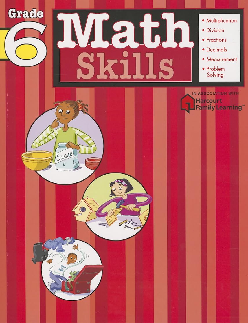 Math Skills: Grade 6 (Flash Kids Harcourt Family Learning) - 441