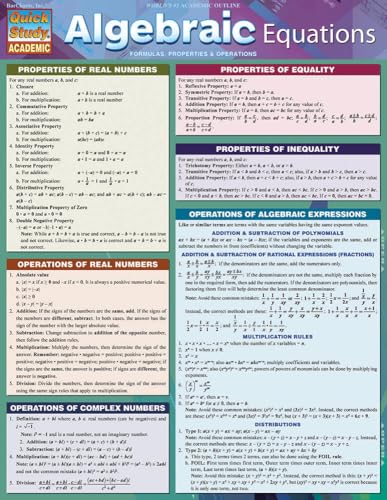Algebraic Equations (Quick Study Academic)