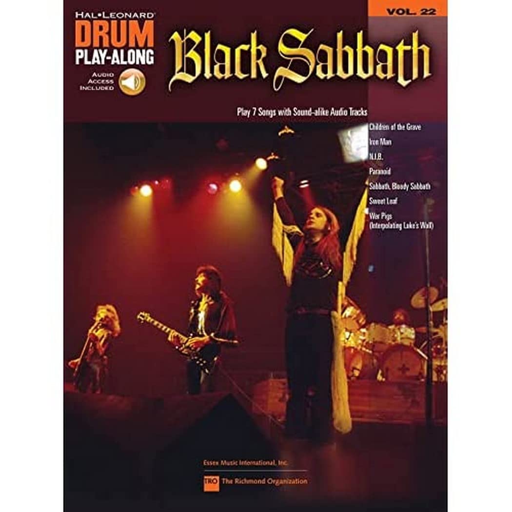 Black Sabbath: Drum Play-Along Volume 22 | Drum Set Notation Songbook with Online Audio Play-Along and Backing Tracks | 7 Classic Metal Songs: Paranoid, Iron Man, War Pigs, Sweet Leaf, more