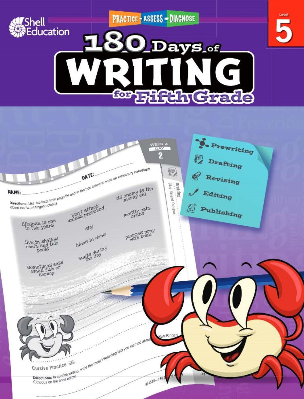 180 Days™: Writing Workbook for 5th Grade Ages 10–11 | Paragraph Writing, Essay Writing, Grammar, Editing & Revising for School or Home