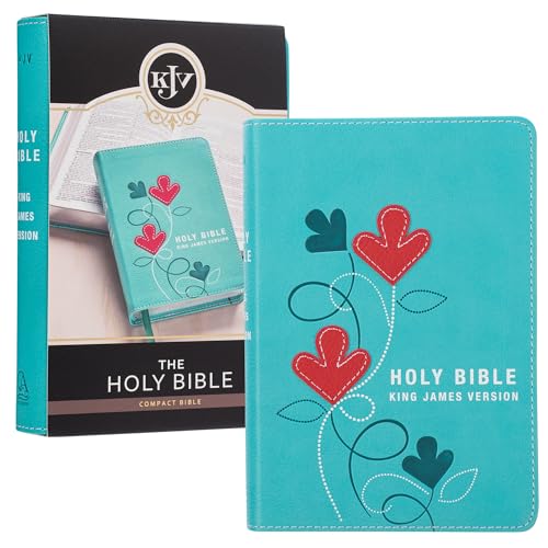 KJV Holy Bible, Compact Faux Leather Red Letter Edition - Ribbon Marker, King James Version, Turquoise (KJV Compact Editions)