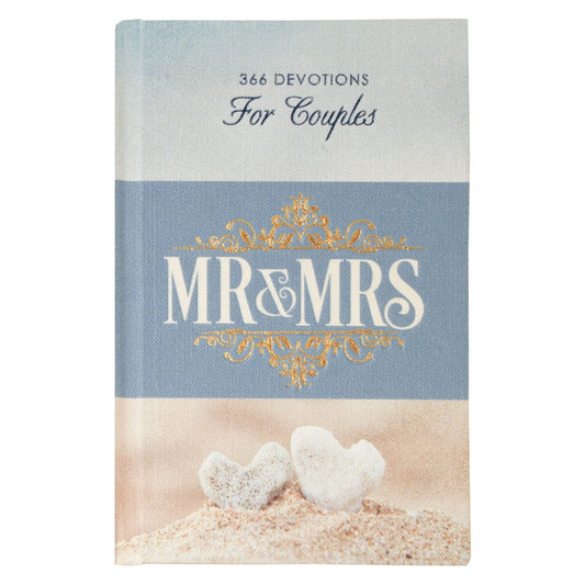 Mr. & Mrs. 366 Devotions for Couples Enrich Your Marriage and Relationship Two-Tone Blue Hardcover Devotional Gift Book w/ Ribbon Marker - 5017