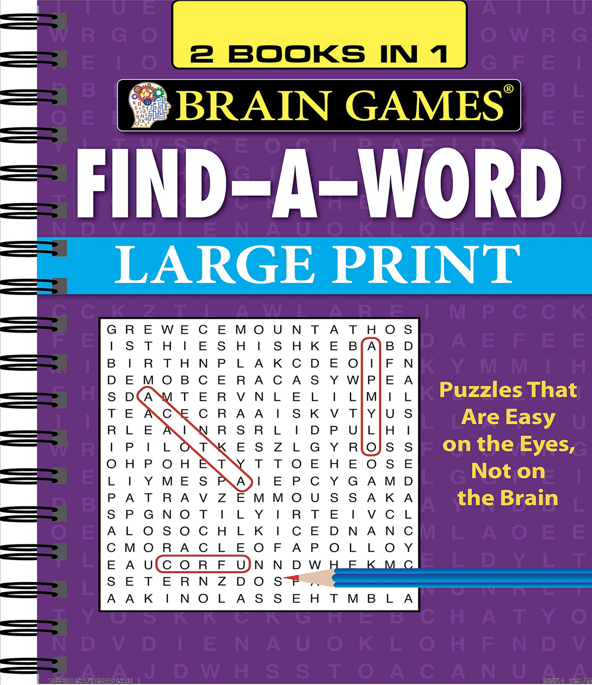 Brain Games - 2 Books in 1 - Find-A-Word (Large Print) (Brain Games Large Print)
