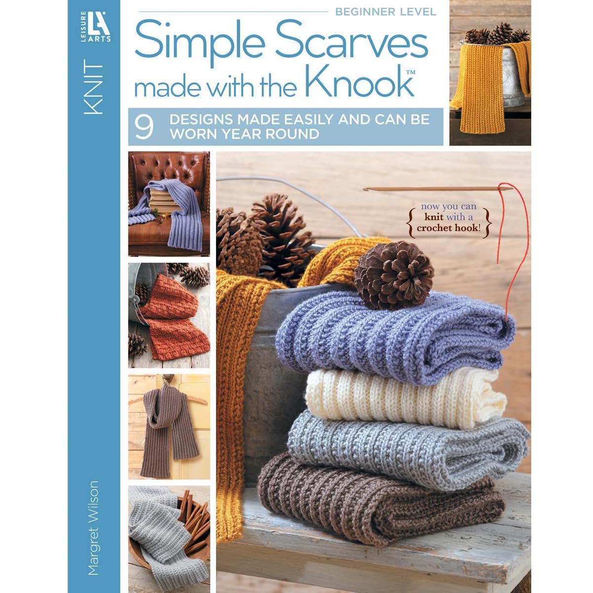 Simple Scarves Made with the Knook-Nine Beginner-Level, Quick and Easy Scarves
