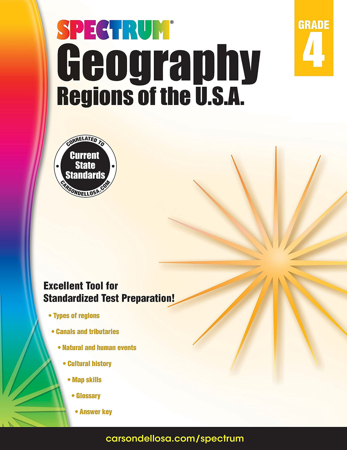 Spectrum Geography 4th Grade Workbook, Ages 9 to 10, Grade 4 Geography Workbook, United States Regions, Cultural and Natural History in America, and US Map Skills - 128 Pages
