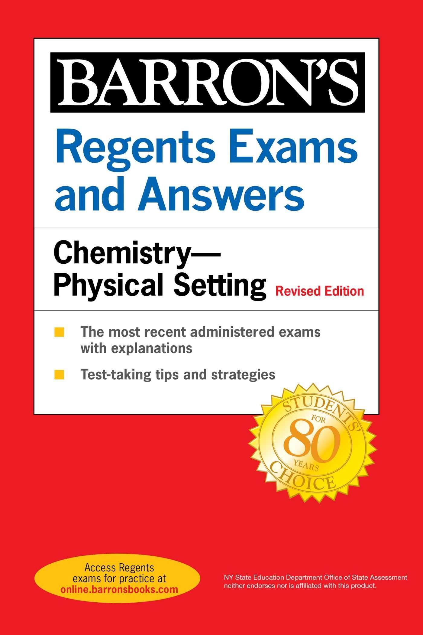 Regents Exams and Answers: Chemistry--Physical Setting Revised Edition (Barron's New York Regents)