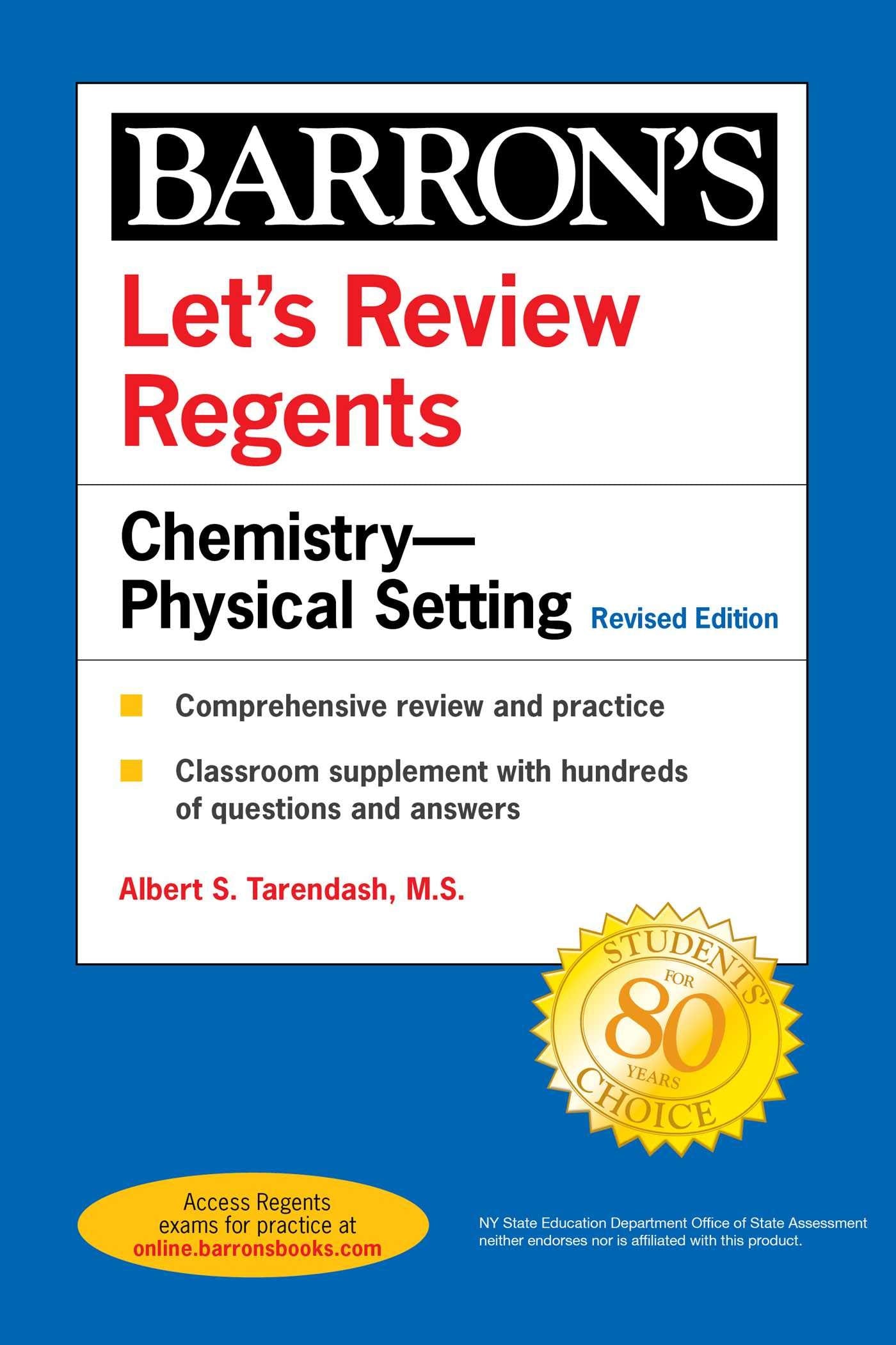 Let's Review Regents: Chemistry--Physical Setting Revised Edition (Barron's Regents NY) - 4302