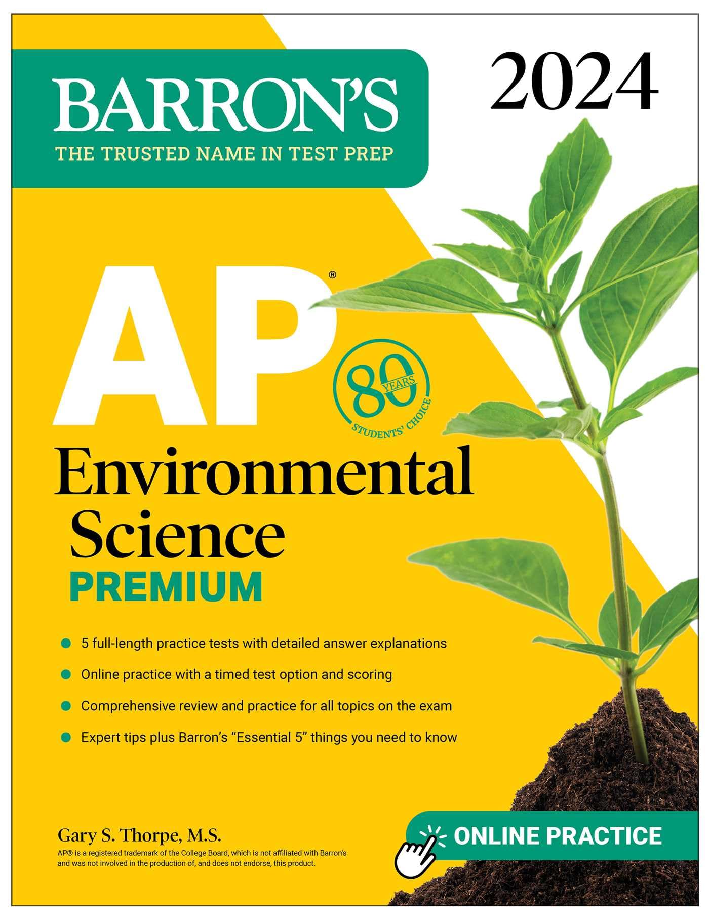 AP Environmental Science Premium, 2024: 5 Practice Tests + Comprehensive Review + Online Practice (Barron's AP Prep)