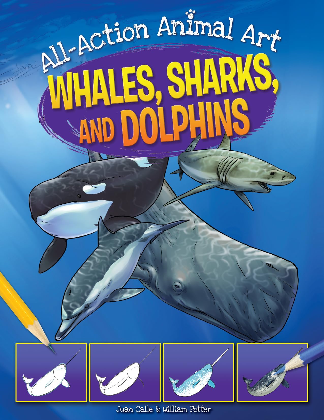 Whales, Sharks, and Dolphins (All-Action Animal Art)