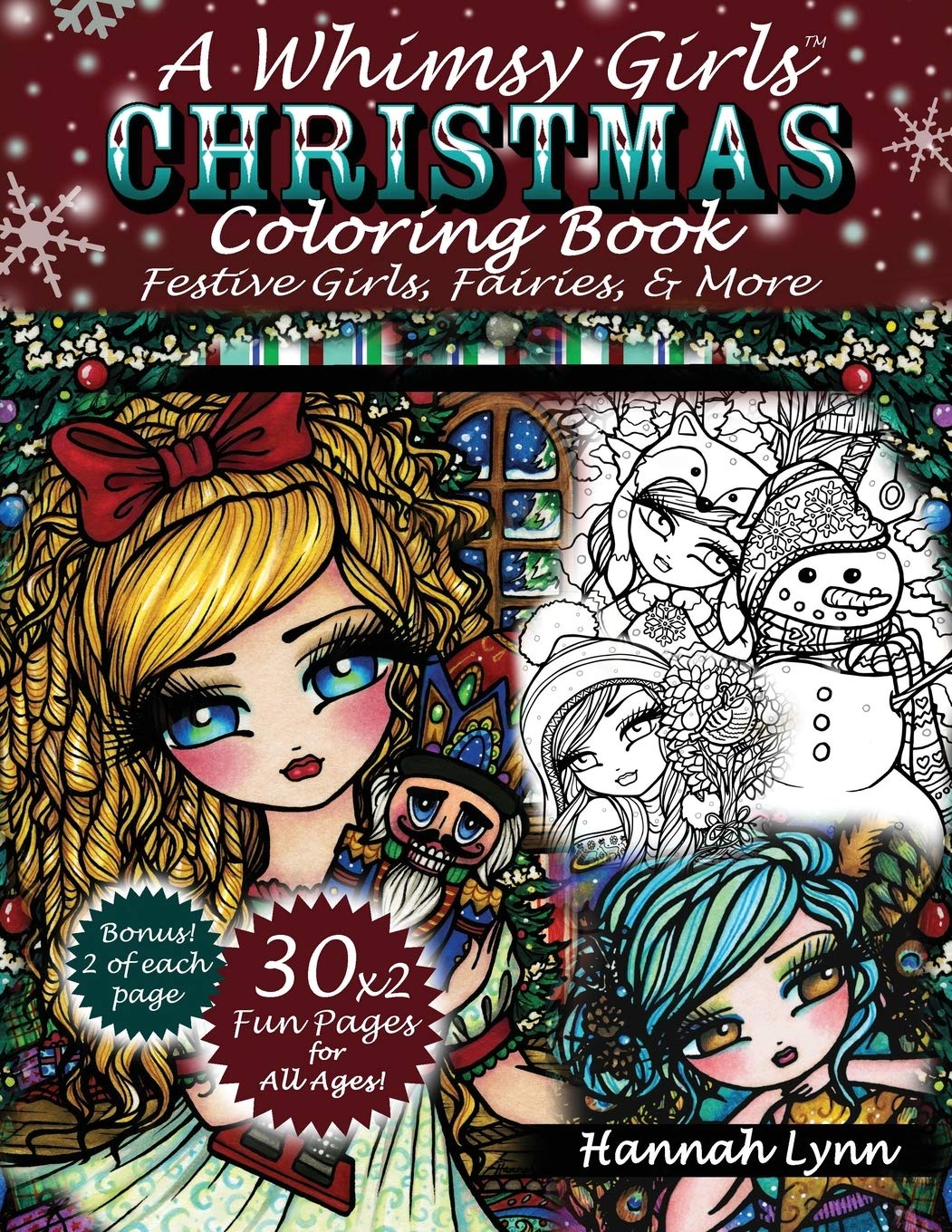 A Whimsy Girls Christmas Coloring Book: Festive Girls, Fairies, & More - 7184