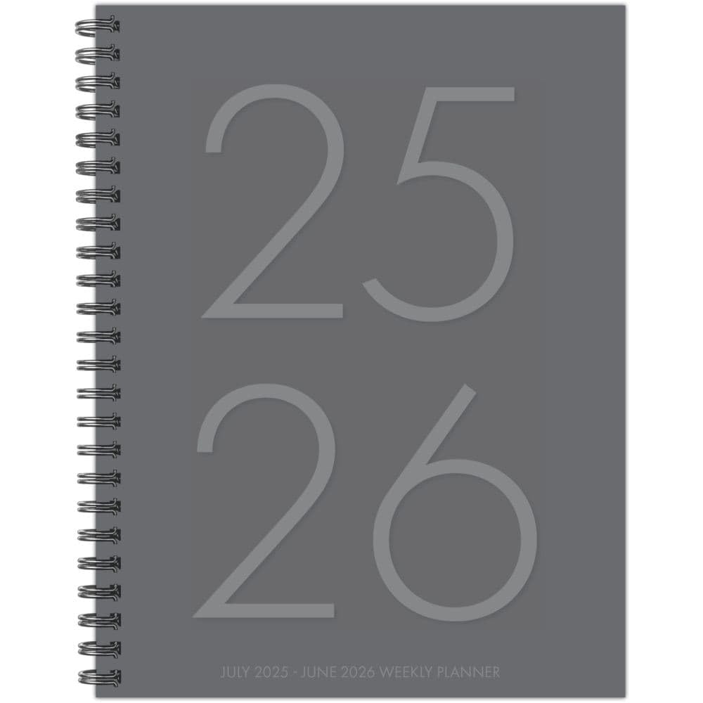 Willow Creek Press Weekly Softcover Planner, Classic Gray Academic July 2025 - June 2026 6.5" x 8.5" Weekly Softcover Planner