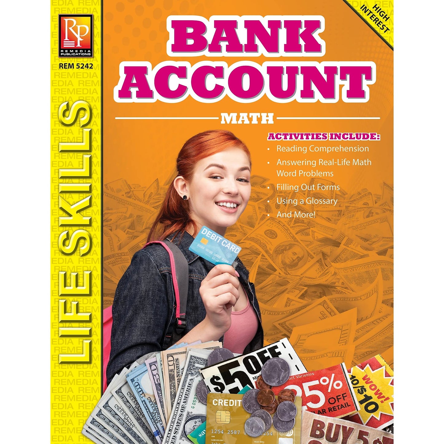 Remedia Publications Bank Account Math: Life Skills Math Series | Real-Life Math Skills for Students | Learn Banking, Budgeting, & Financial Math | Practical Worksheets for Grades 6–12 | By Sue LaRoy