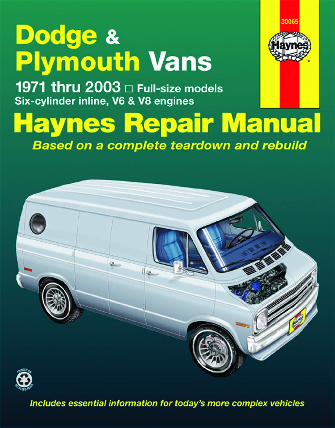 Dodge Tradesman, Sportsman & Plymouth Voyager Full-size in-line 6, V6 & V8 Vans (71-03) Haynes Repair Manual (Does not include information specific to CNG models) (Haynes Manuals) - 3817