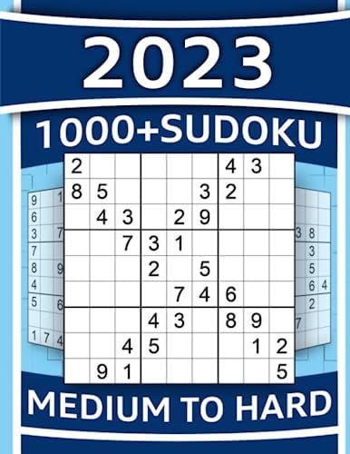 1000+ Sudoku Puzzles for Adults: Medium to Hard Sudoku Puzzles with Detailed Step-by-step Solutions and Hints When You Get Stuck (Adult Activity Books)