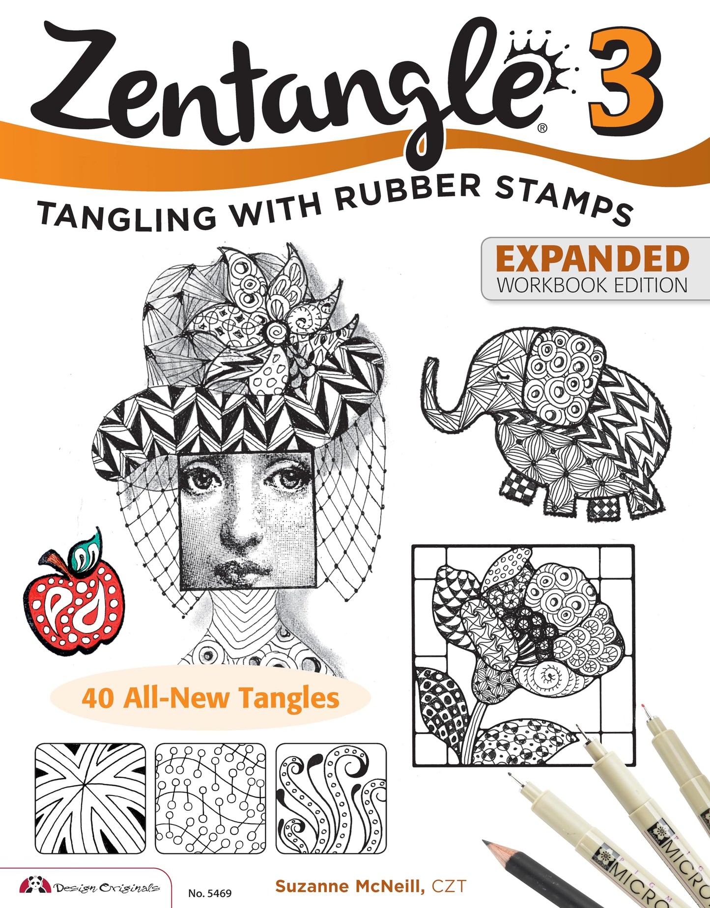 Zentangle 3, Expanded Workbook Edition: Tangling With Rubber Stamps (Design Originals) 40 Original Tangle Patterns, Interactive Exercises, Stamping Ideas, and Inspiration for All Skill Levels
