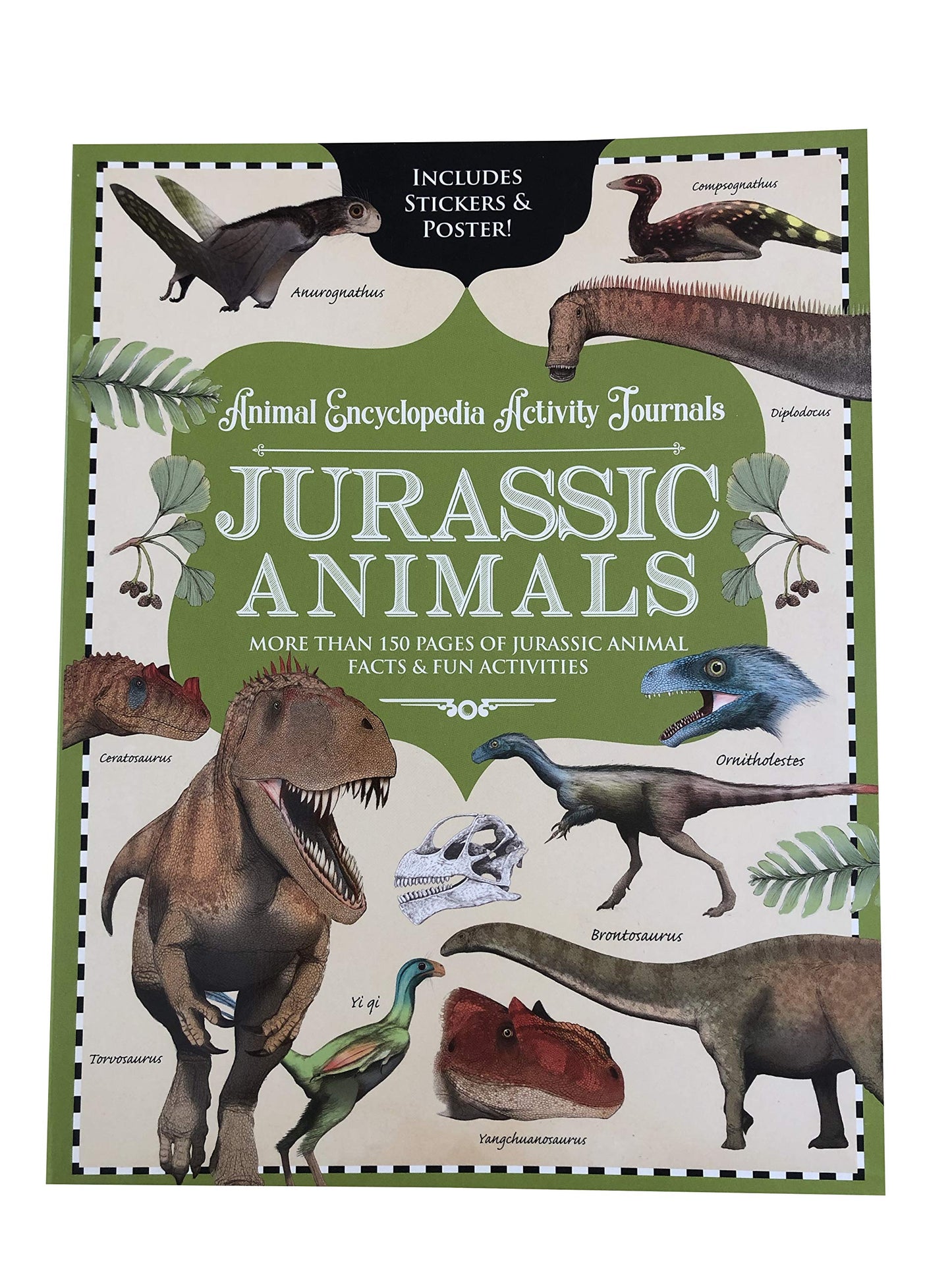 JURASSIC ANIMALS Animal Encyclopedia Activity Journal, Includes Stickers & Poster