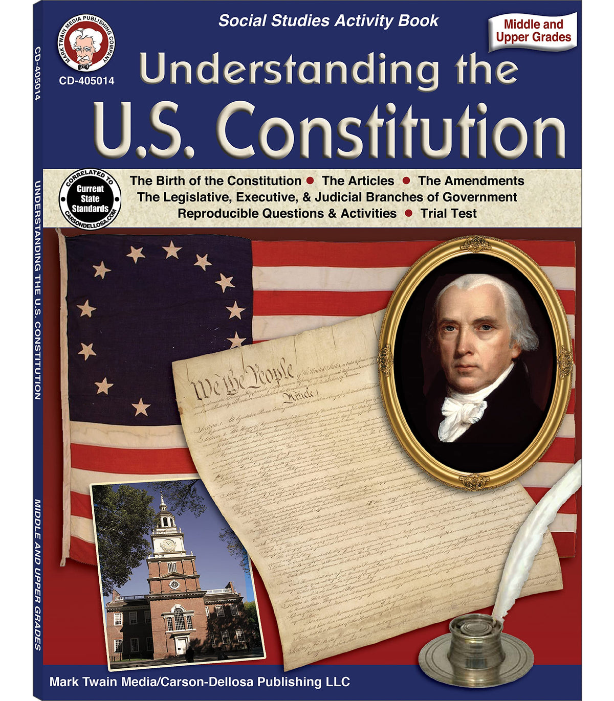 Mark Twain Understanding the US Constitution Workbook, American History Books Covering Articles, Amendments, Three Branches of Government, and More, Classroom or Homeschool Curriculum