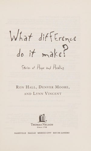 What difference do it make? stories of hope and healing