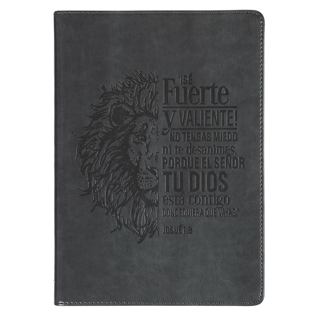 Christian Art Gifts Scripture Journal in Spanish: Diario Clásico Cierre Gris Sé Fuerte Jos. 1:9