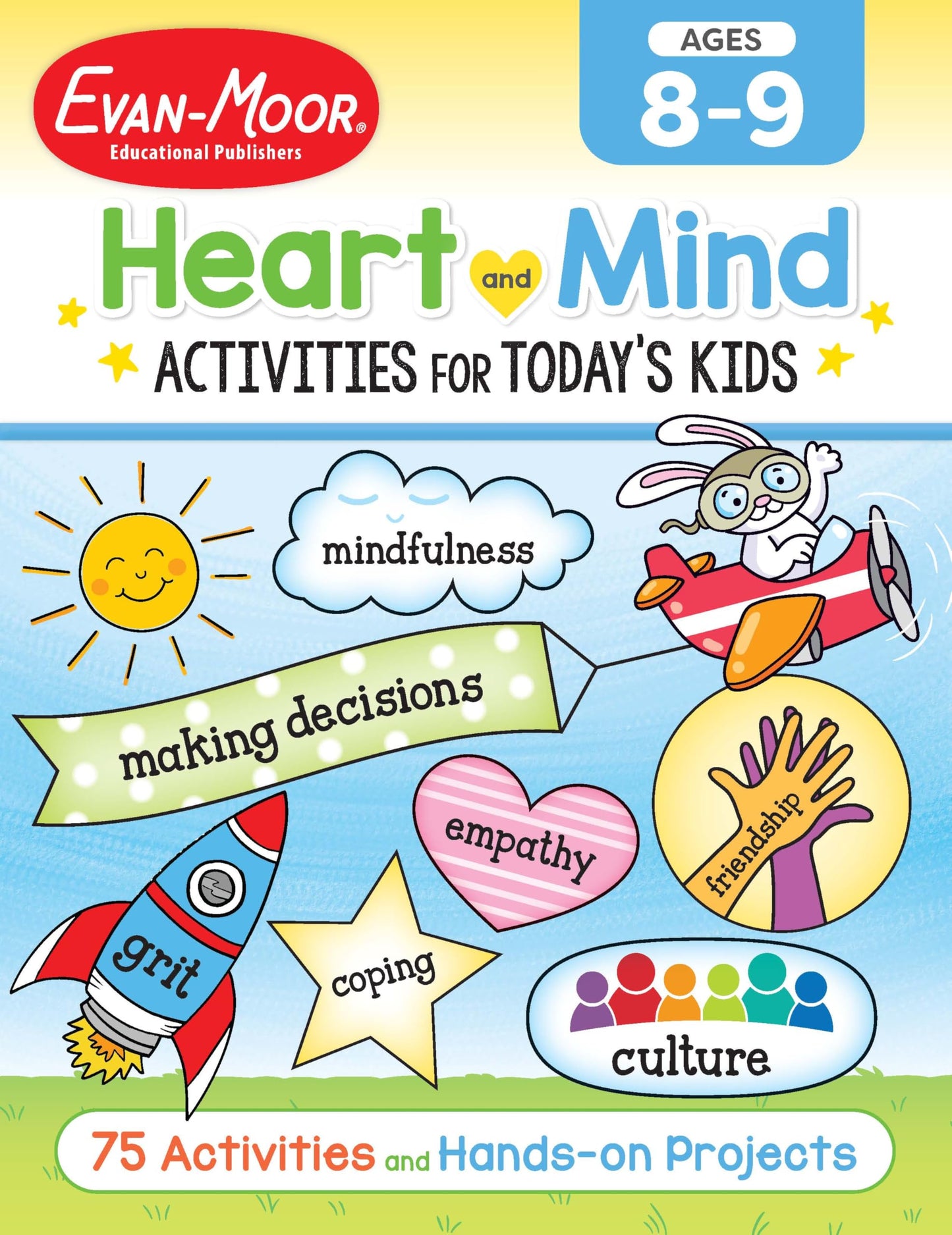 Evan-Moor Heart and Mind Activities for Today's Kids Workbook, Ages 8-9, Manage Emotions, Reduce Anxiety, Navigate Social Situations, Make Friends, Promotes Mental Health, Develop Empathy, Homeschool - 445
