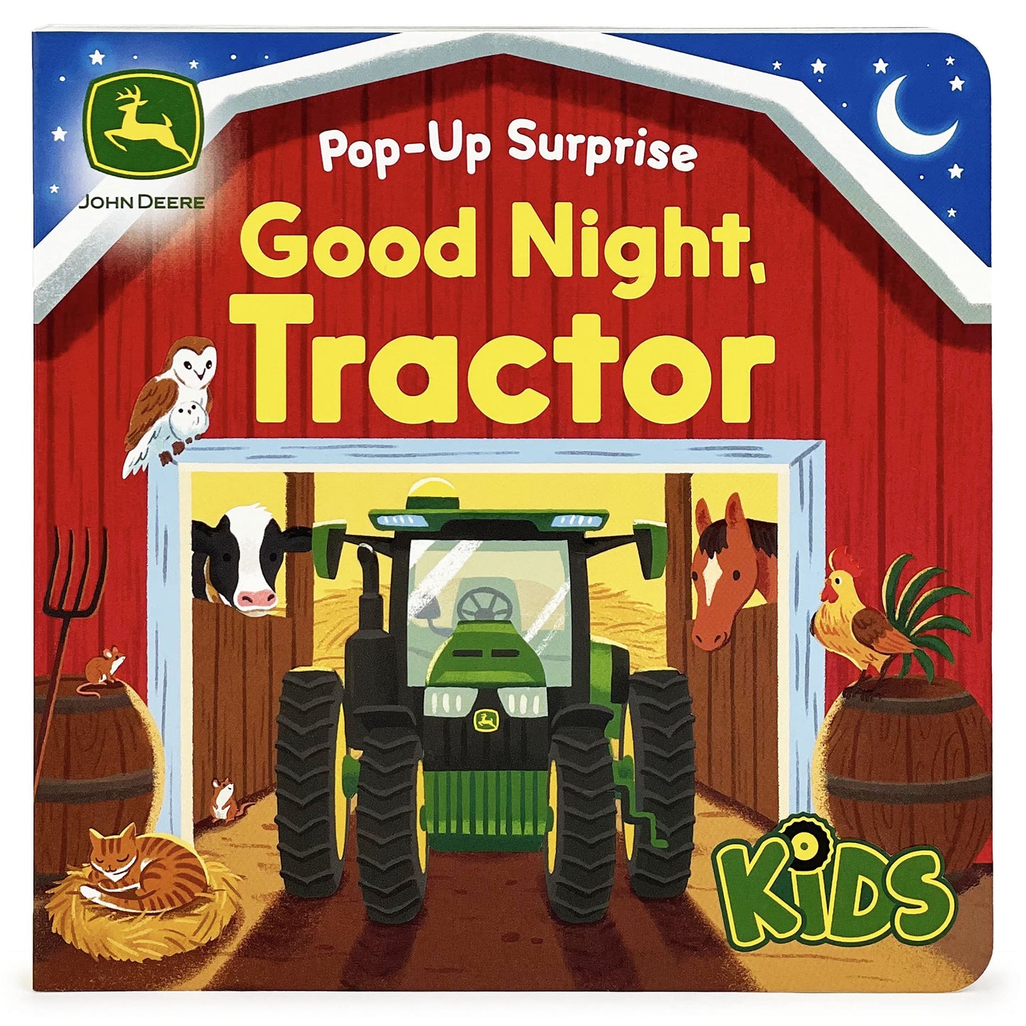 John Deere Kids Good Night Tractor on the Farm: Deluxe Lift-a-Flap & Pop-Up Surprise Board Book, Ages 2-6 - 9668