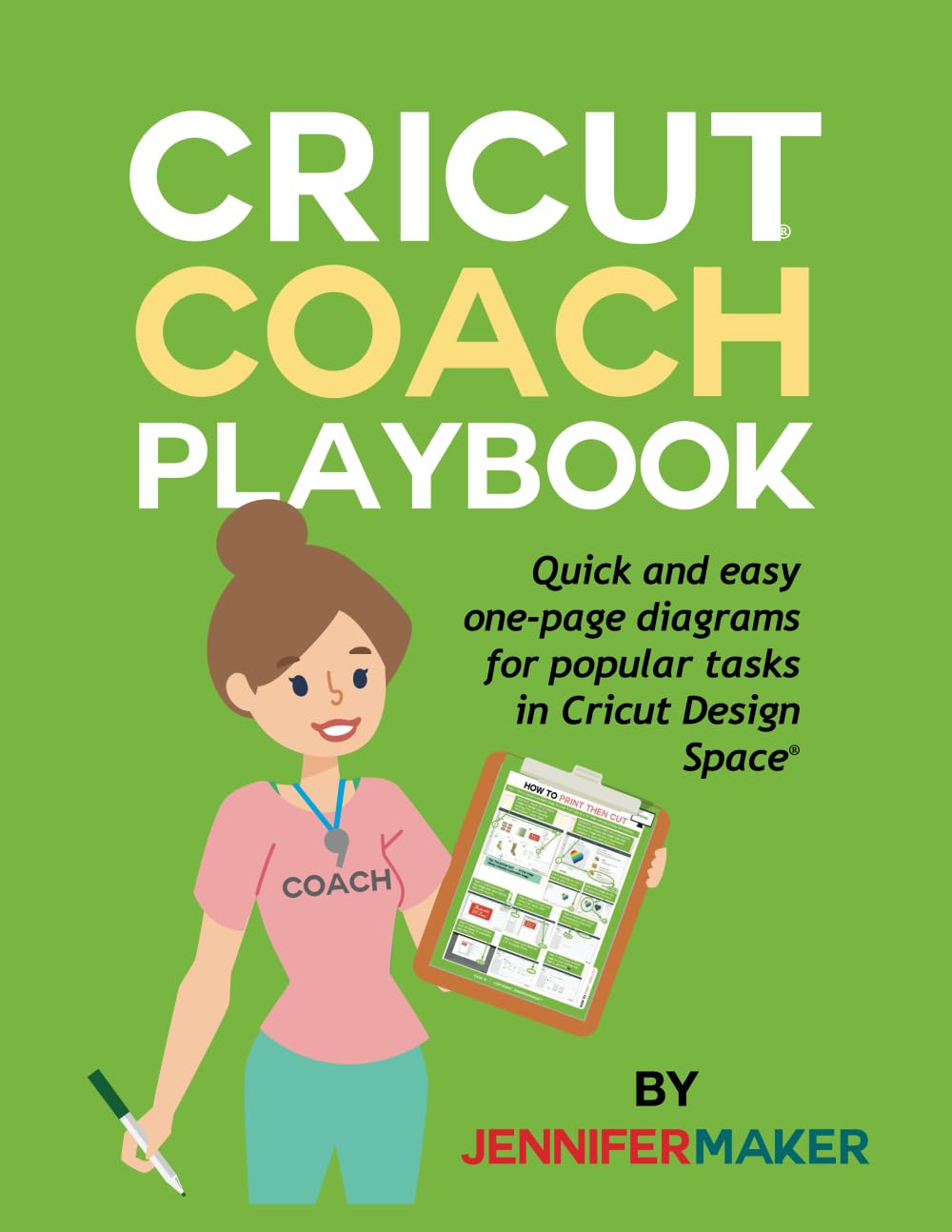 Cricut Coach Playbook: Quick and Easy One-Page Diagrams for Popular Tasks in Cricut Design Space - 6386