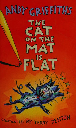 The cat on the mat is flat