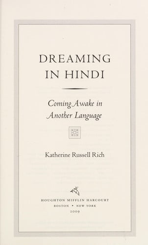 Dreaming in Hindi: coming awake in another language