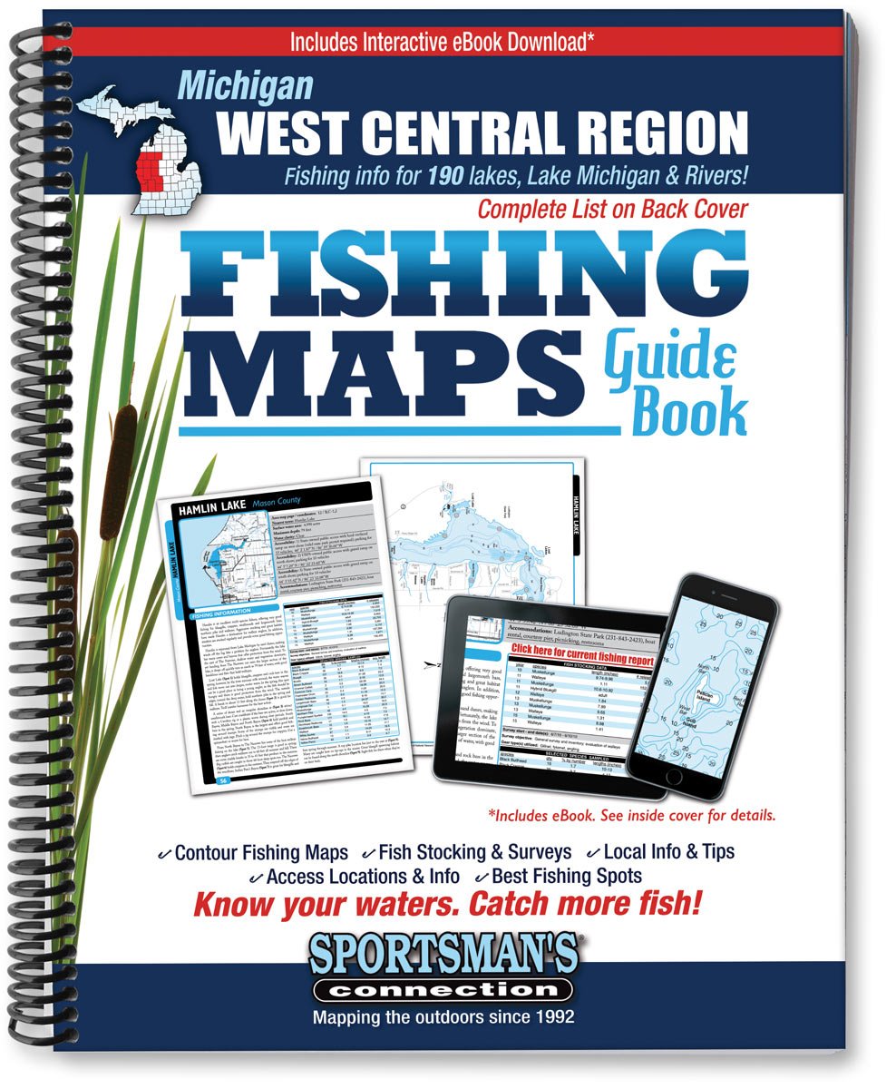 West Central Michigan Fishing Map Guide (Sportsman's Connection)