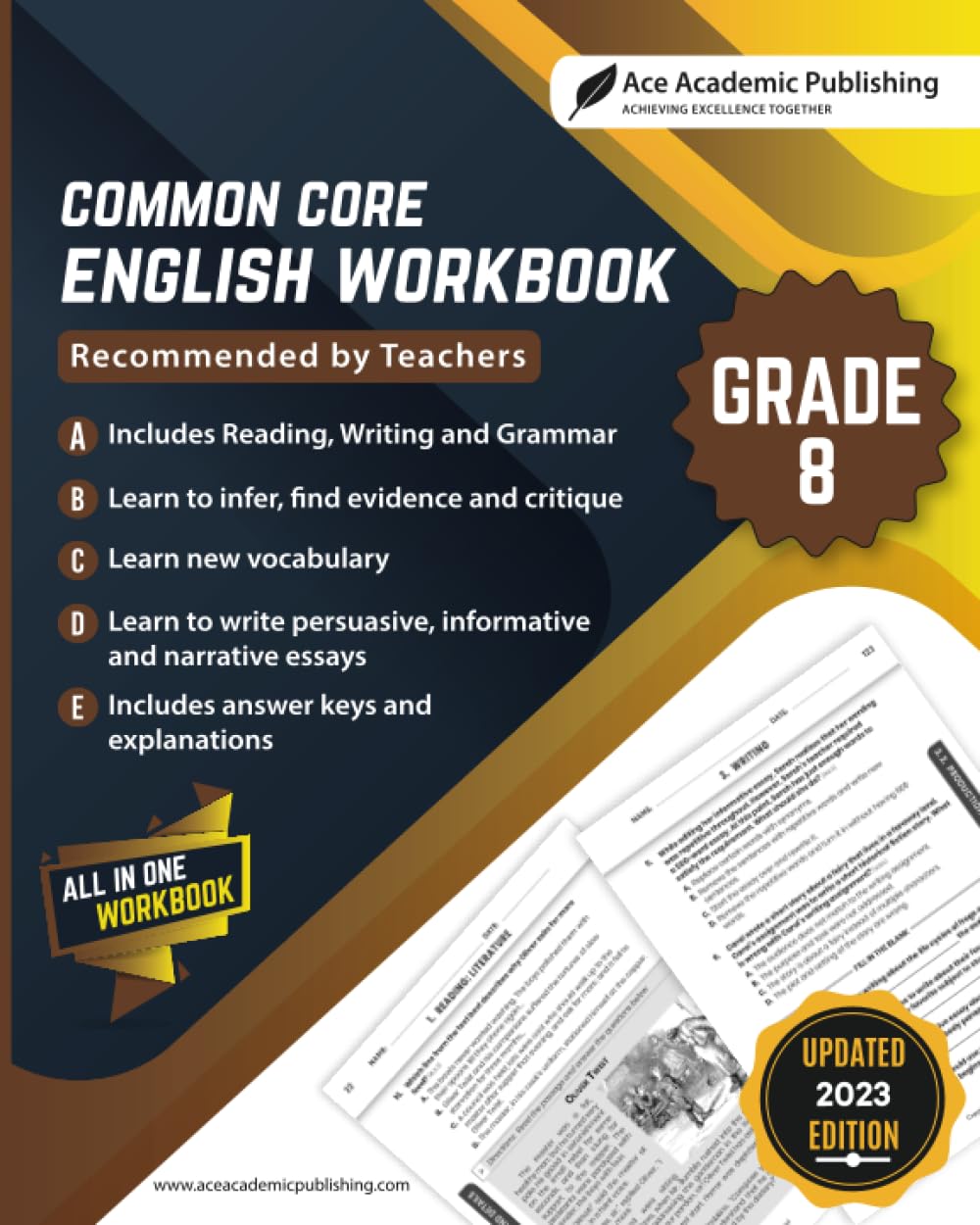 Common Core English Workbook: Grade 8 English - 5538