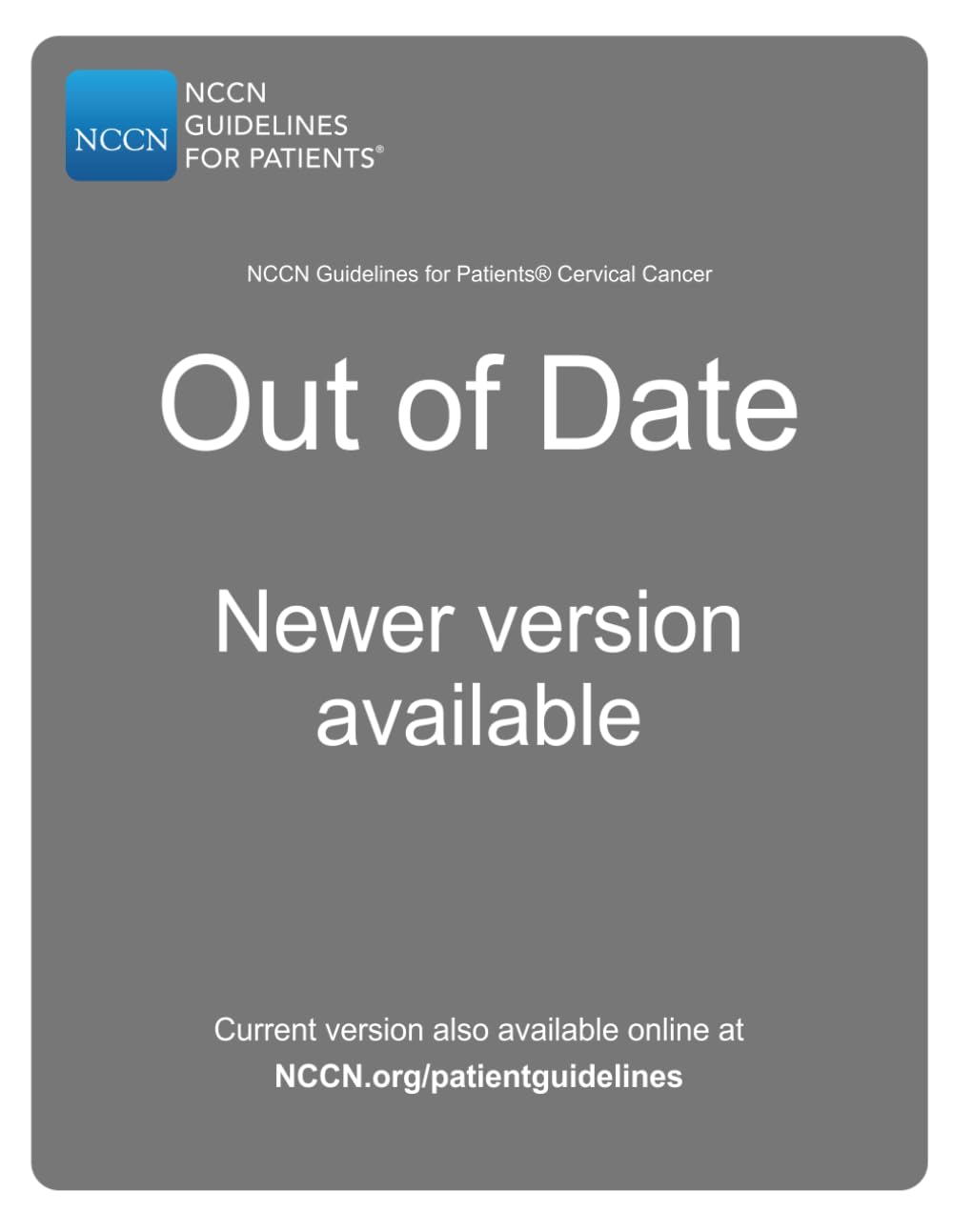 NCCN Guidelines for Patients® Cervical Cancer
