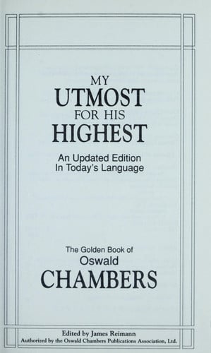 My Utmost for His Highest