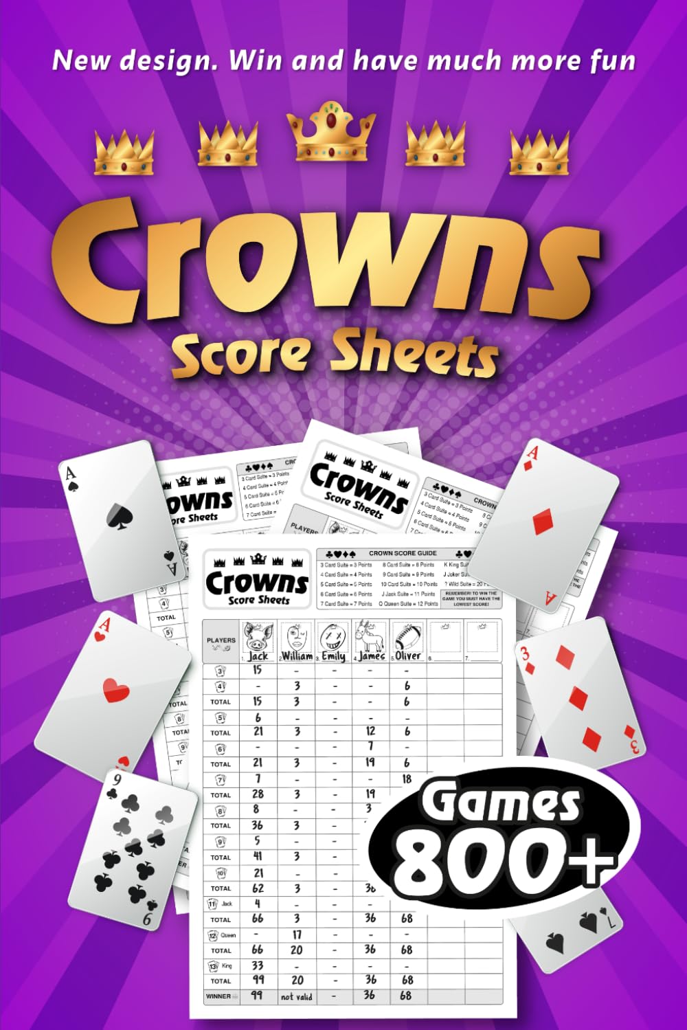 Crowns Score Sheets: Score Games for Scorekeeping, 6 x 9 Perfect Size - 7804