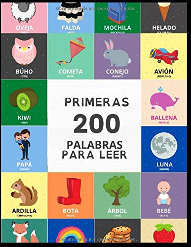Primeras 200 palabras para leer para niños (bilingüe): Spanish Books - Para Bebes - Libro En Español - Spanish For Kids - Libros Para Niños (Spanish Edition) - 4346