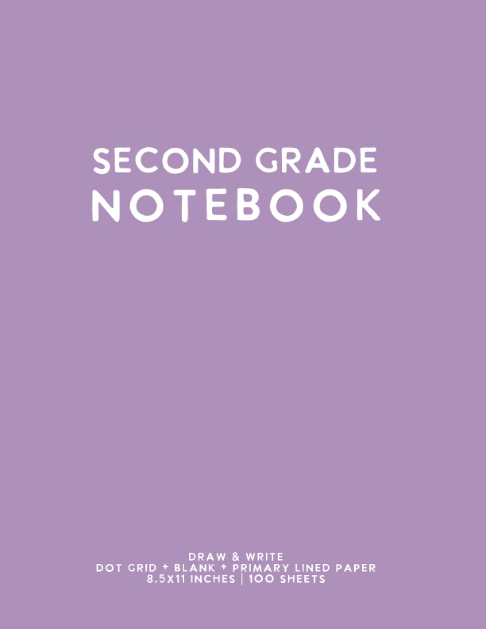 Second Grade Notebook: Light Purple Softcover Primary Composition Journal - 6288