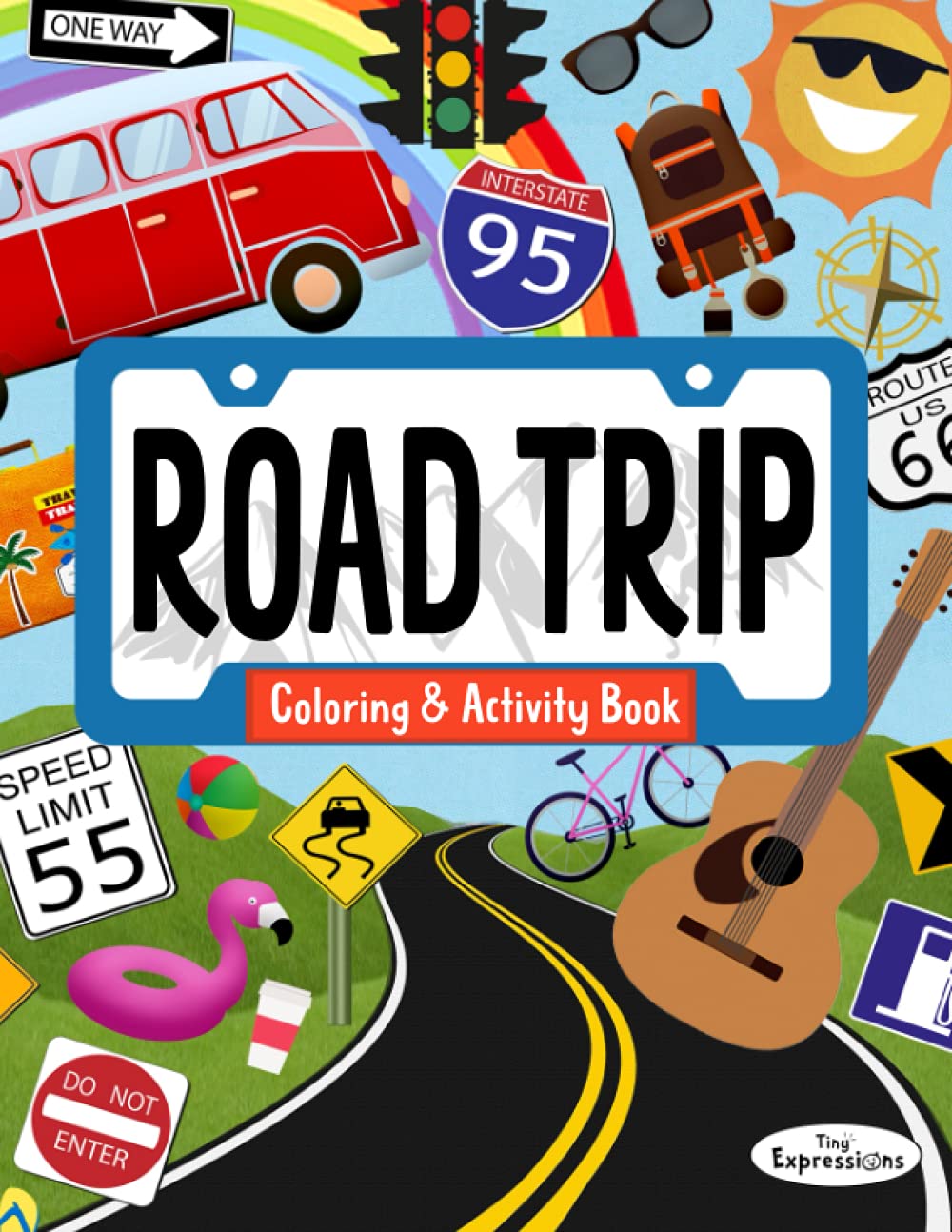 USA Road Trip Coloring & Activity Book for Kids: 30+ Pages of Coloring Activities and Games