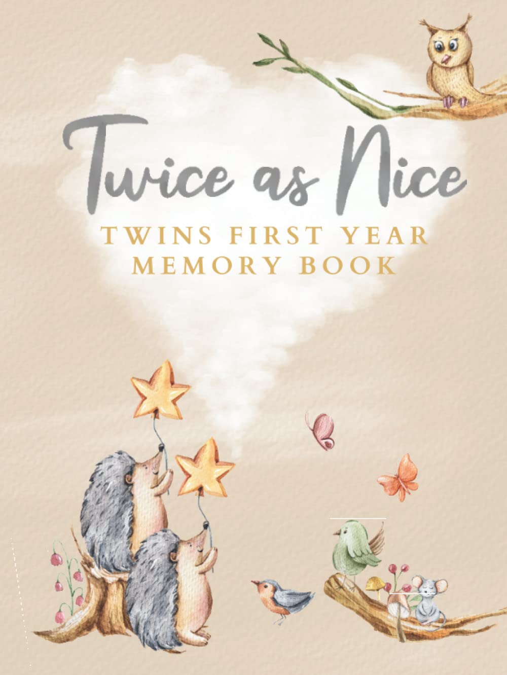 Twice as Nice Twins First Year Memory Book: Enchanting Twin Baby Milestone Record Book | Journal and Photo Album | Birth Arrival to One Year | ... | Ideal for Baby Shower or Congratulations