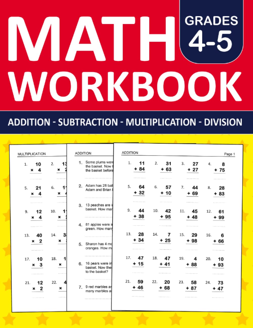 Math Workbook Grades 4 & 5 Addition,Subtraction,Multiplication,and Division Exercises: 3rd Grade and 4th Grade Math Practice Workbook With 880 ... | Math Worksheets For Grade 4 & 5 (Ages 9-11) - 7518