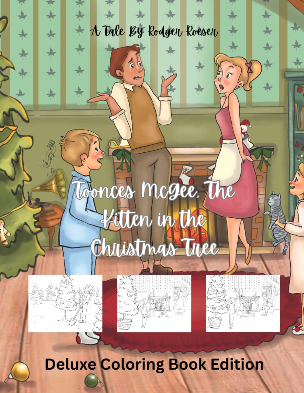 Toonces McGee, The Kitten in the Christmas Tree Deluxe Version with Coloring Pages - 5512