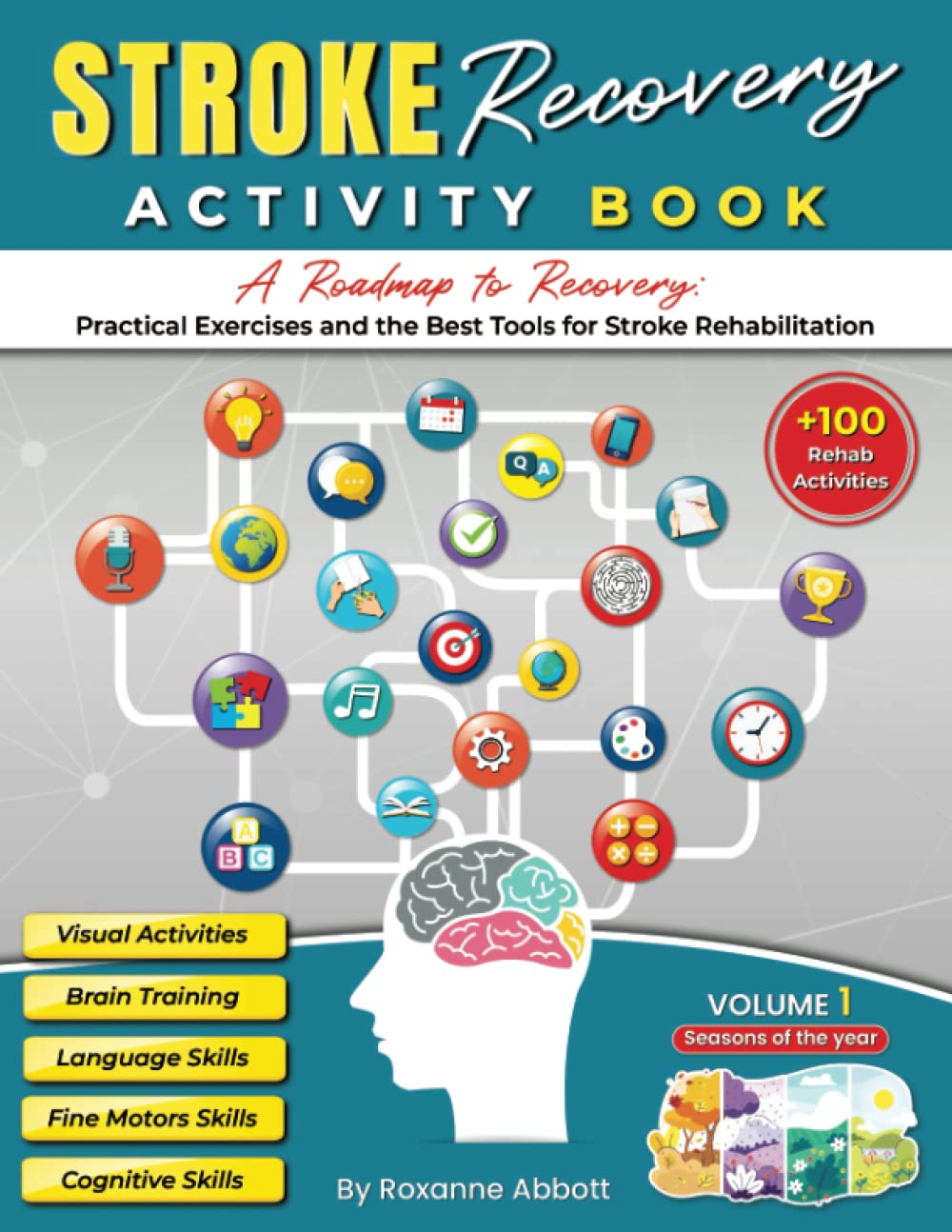 Stroke Recovery Activity Book - A Roadmap to Recovery + 100 Practical Exercises Best Tools for Stroke Rehabilitation, Brain Injury and Aphasia VOLUME ... Tools, Stroke Patients workbook - 4136