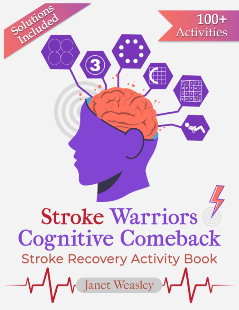 Stroke Warriors Cognitive Comeback: Large Print Brain Injury and Global Aphasia Rehabilitation Activity Book Solutions Included - 6216