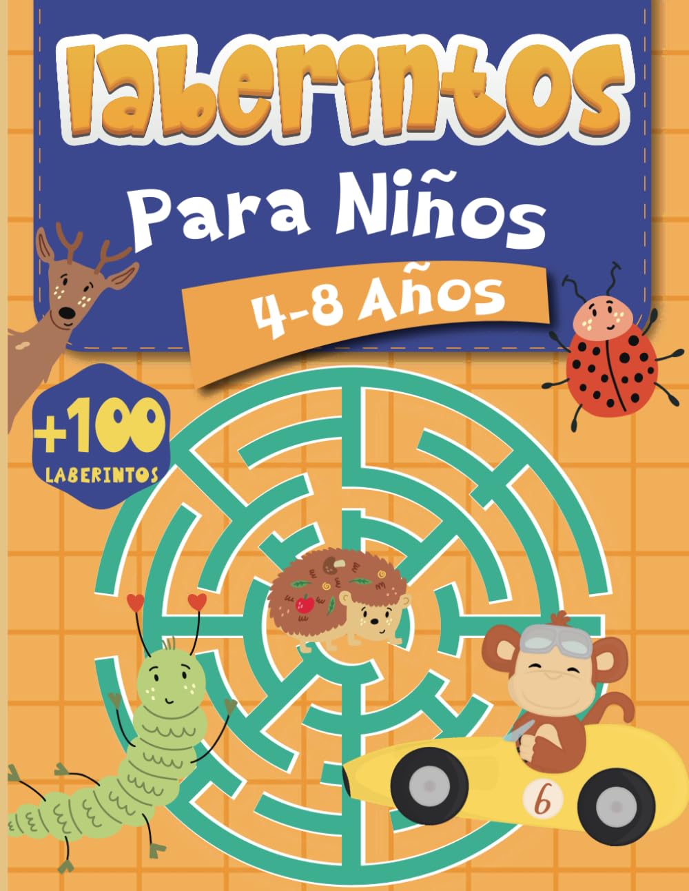 +100 Laberintos para Niños 4-8 Años: Libro de Actividades Rompecabezas para Niños de 4, 5, 6, 7, 8 Años (Spanish Edition) - 9683